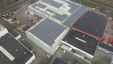 beautiful of rooftop of industrial building filled with solar panels