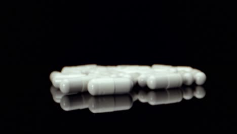 white healthy diet suplement medicine pills  mega super macro view shoot hq 4k