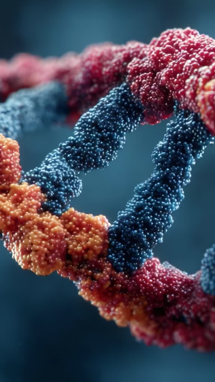 Exploring the Complexity of DNA Structure: A Detailed Visualization of Genetic Information Encoded in Nature's Helix