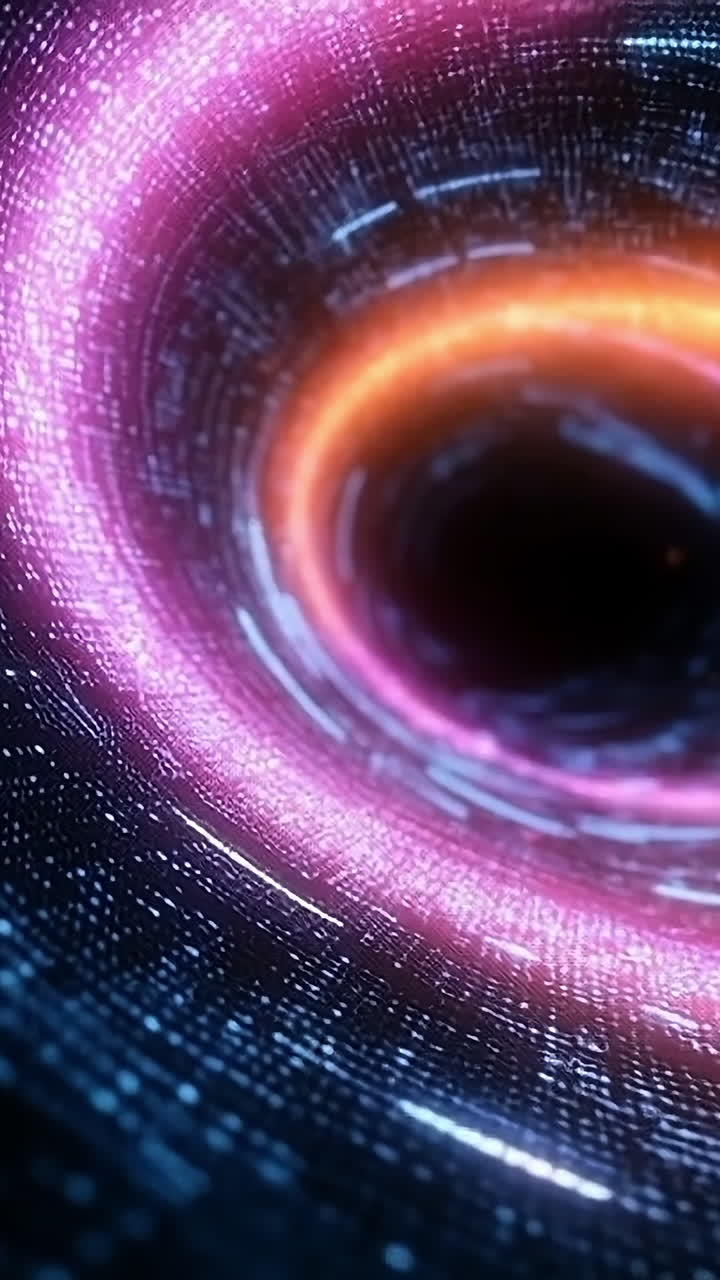 Colorful abstract vortex in deep space. A swirling vortex of vibrant colors and lights represents a dynamic cosmic phenomenon in the depth of space.