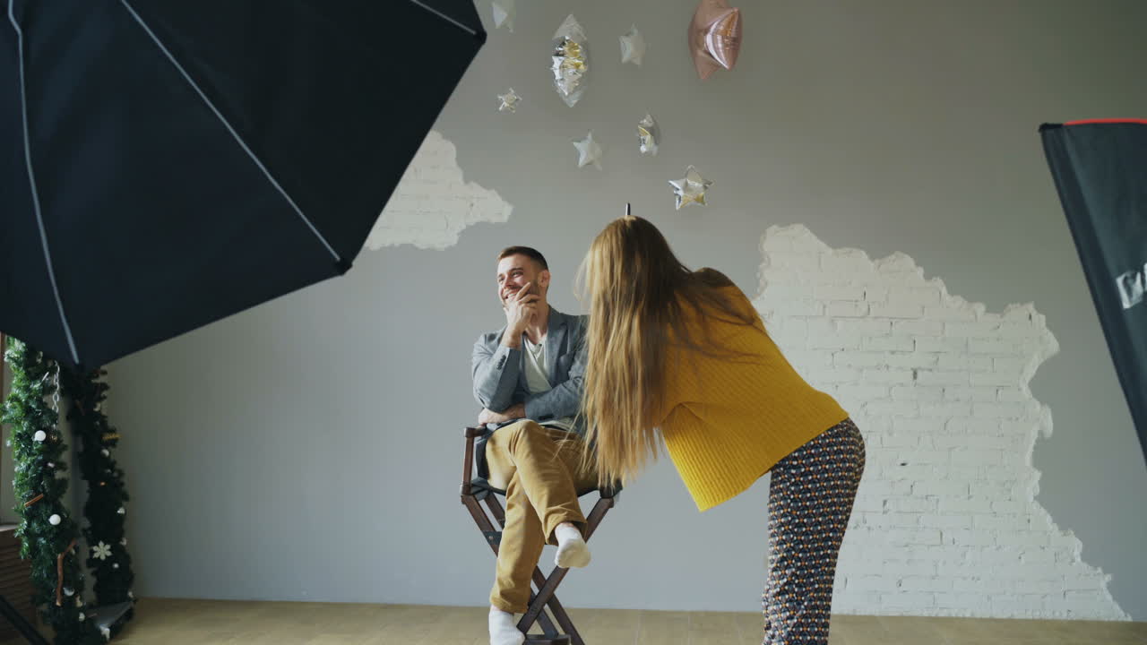 sesión de fotos en un estudio