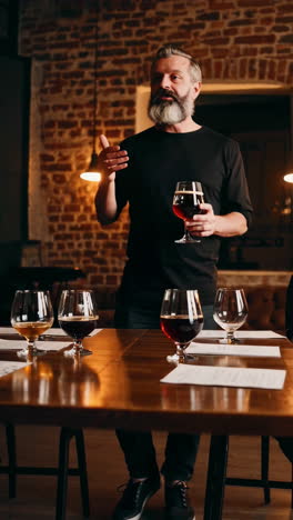 expert tasting session at a craft brewery
