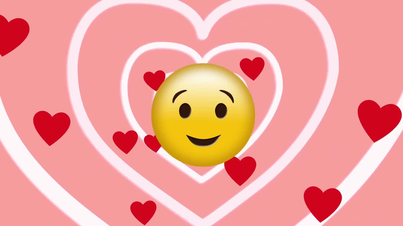 ⁇ 은 심장 위에  ⁇ 은 심장 위에 떠다니는 키스 이모티콘의 애니메이션