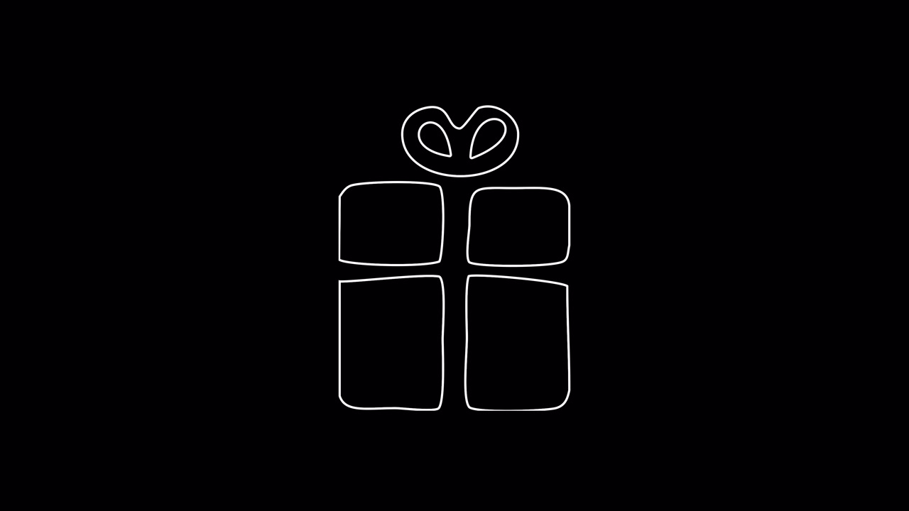 Christmas Gift Box Outline Animation