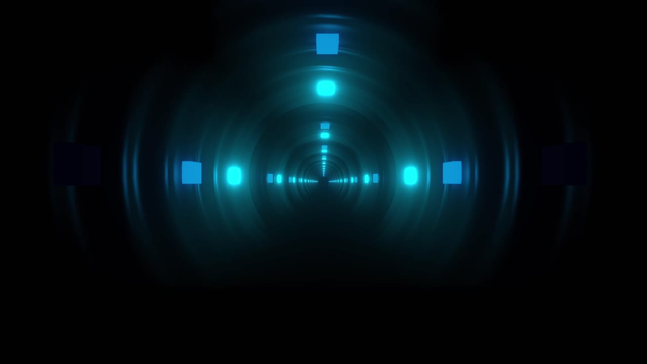 Abstract Futuristic Glowing Tunnel
