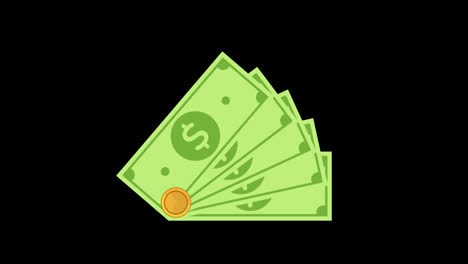 dollar-and-coin-pile-icon-with-hand-loop-animation-with-alpha-channel