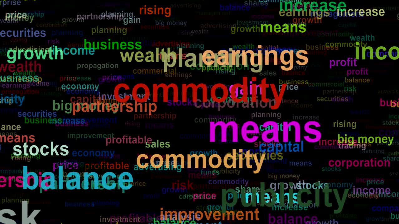 Business concept words moving IN, seamless loop