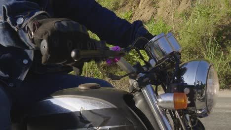 motorcycle rider on a road trip