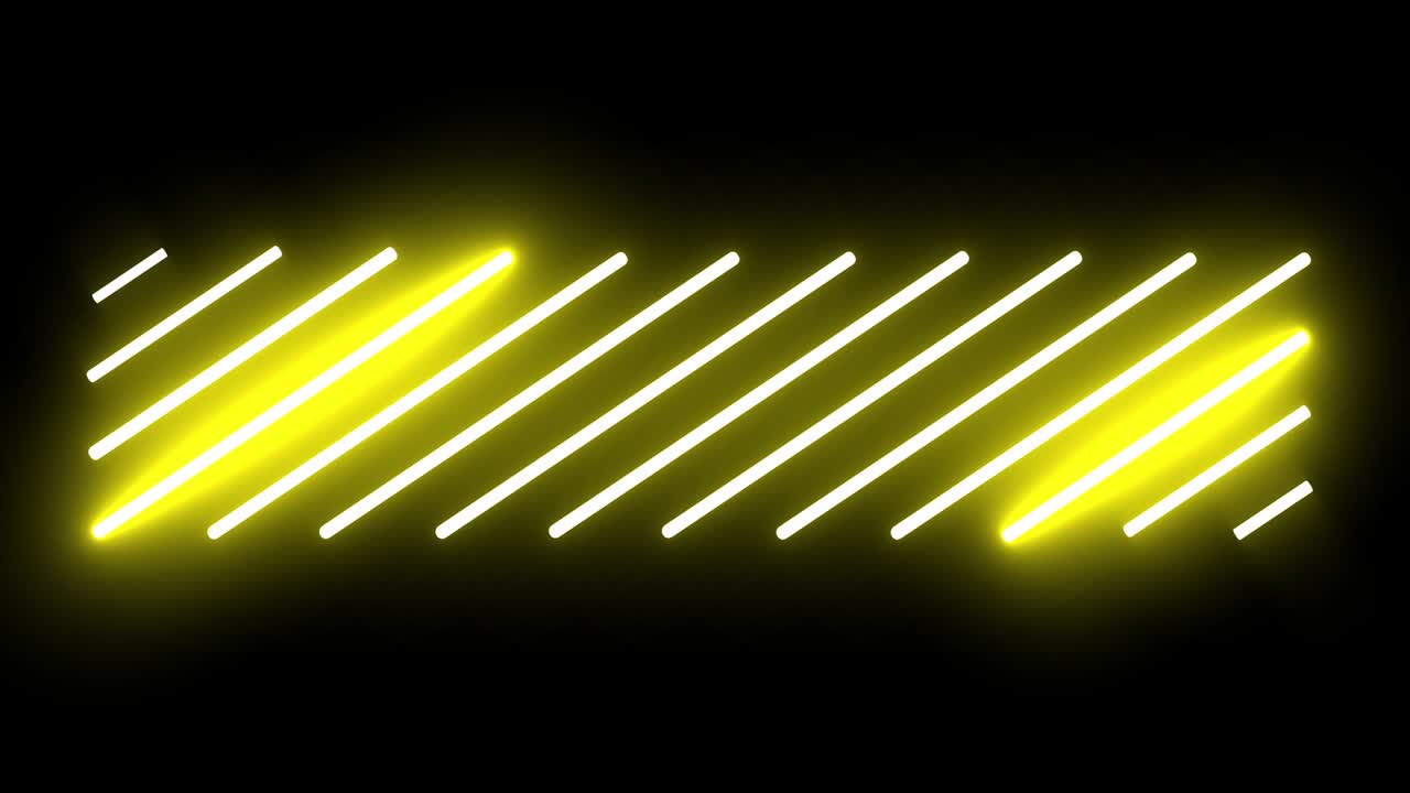 Futuristic neon lights on black wall background. Flicker flashing colorful neon lines light. Multicolor spectrum looped animation fluorescent glowing lights. 4K video modern interface