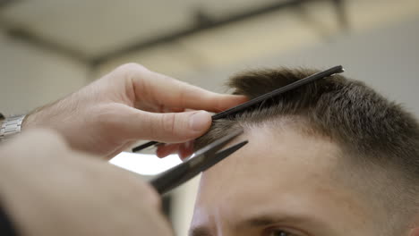 man getting a haircut