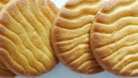 vista de cerca de las galletas apiladas