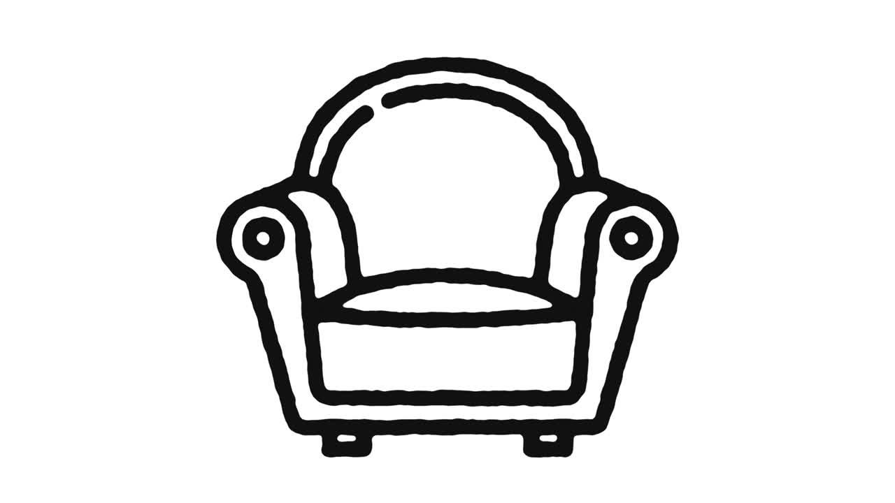 icono de animación del sofá y canal alfa