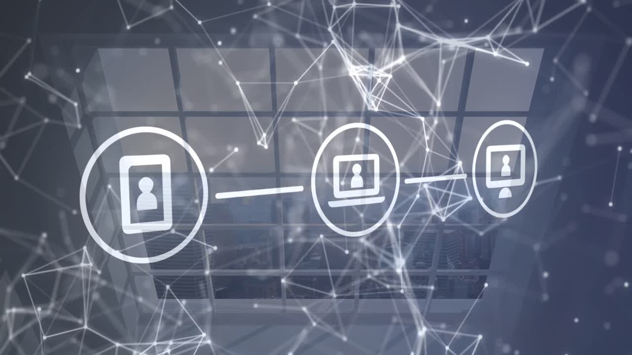 animación de los iconos de los medios sobre la ventana