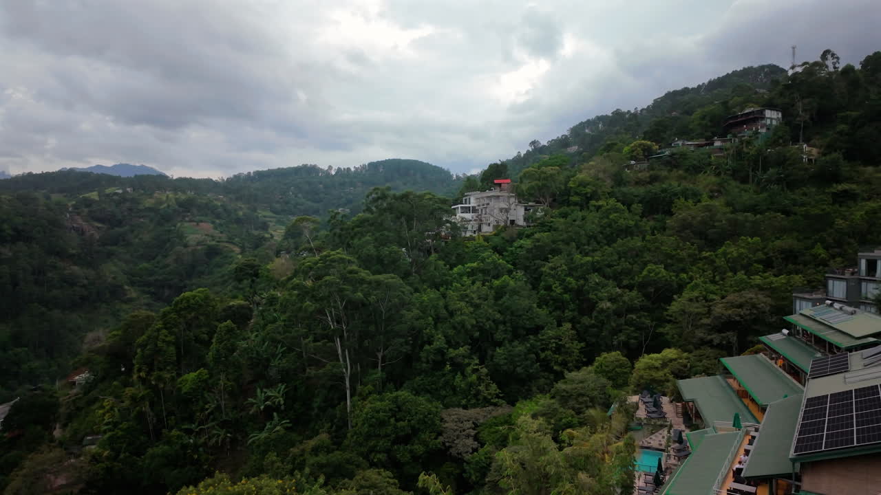 Tropical mountain landscape in Ella, Sri Lanka, panoramic view