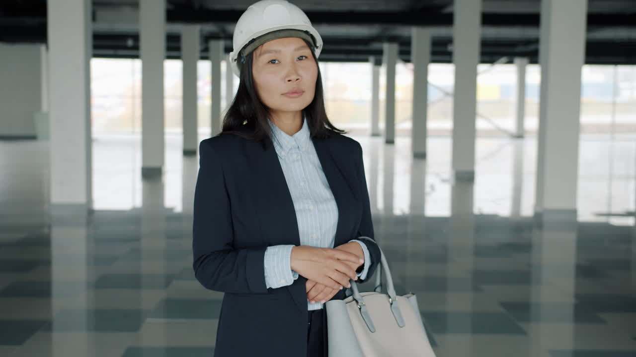 Businesswoman in a Construction Site