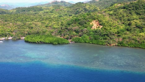 coron maquinit hot spring pool aerial zoomed out moving in closer