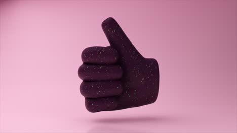 thumb up 3d model on pink background