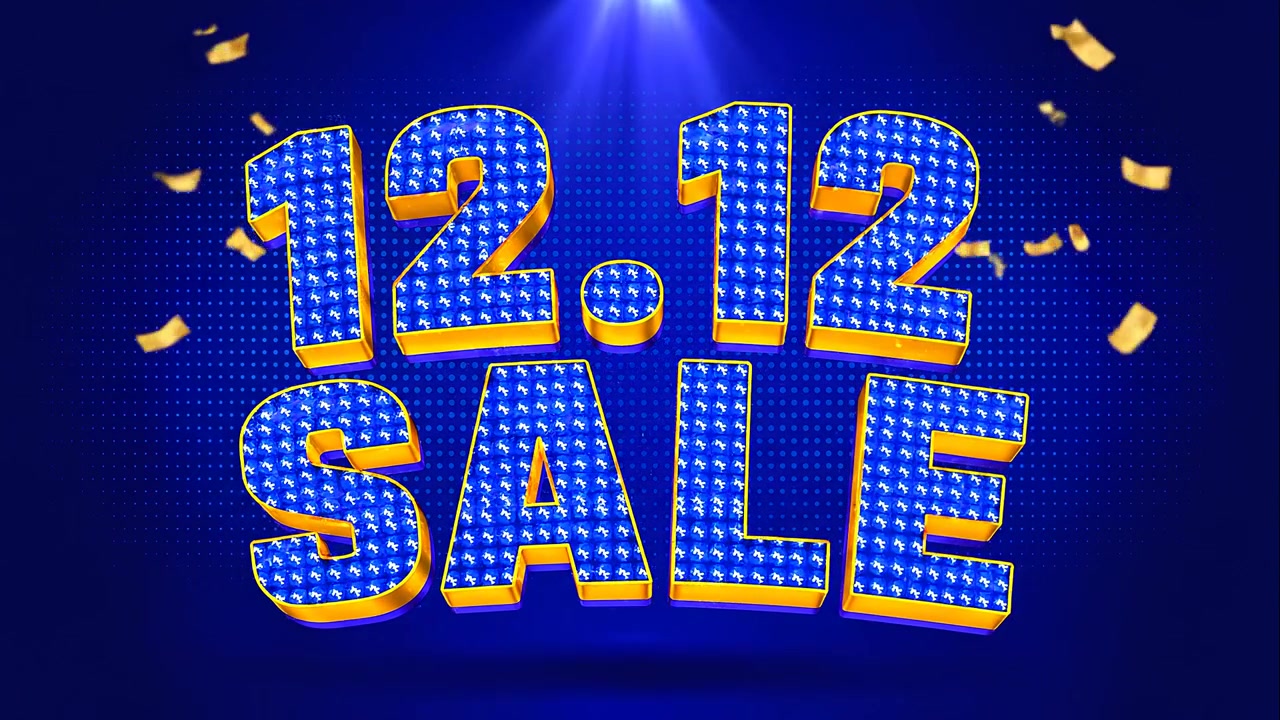 Animazione Banner Promozionale Saldi 11.11 con Tipografia Luminosa a Scorrimento su Sfondo Blu