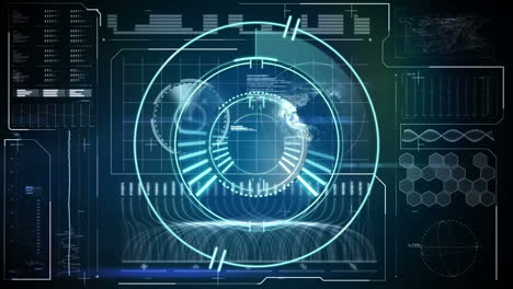animation of processing circle over data on navy background
