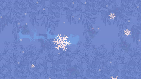 animation of falling snow over blue background