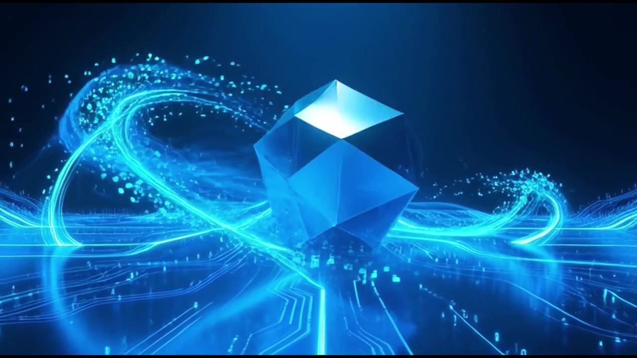 Abstract Geometric Shape Emerging from Digital Circuitry and Data Streams