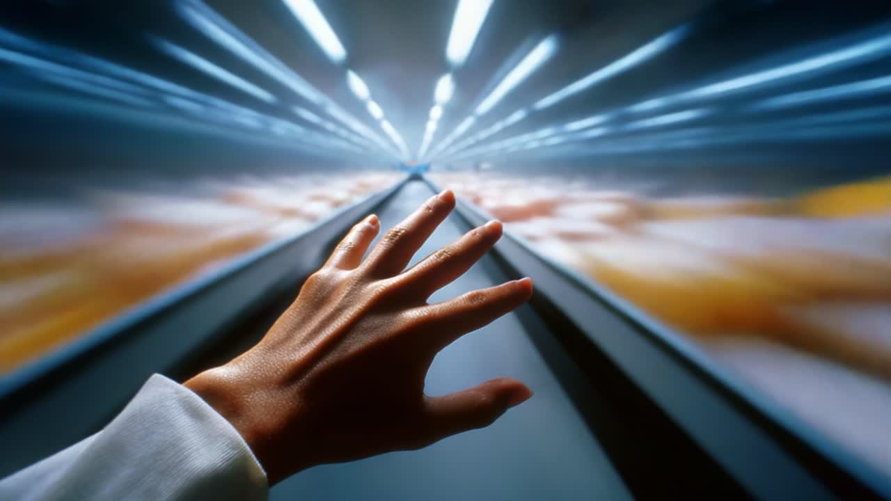 A Glimpse Into Motion: A Human Hand Reaches Out Amidst a Vividly Blurred Background, Symbolizing Connection and Exploration Within a Dynamic Environment
