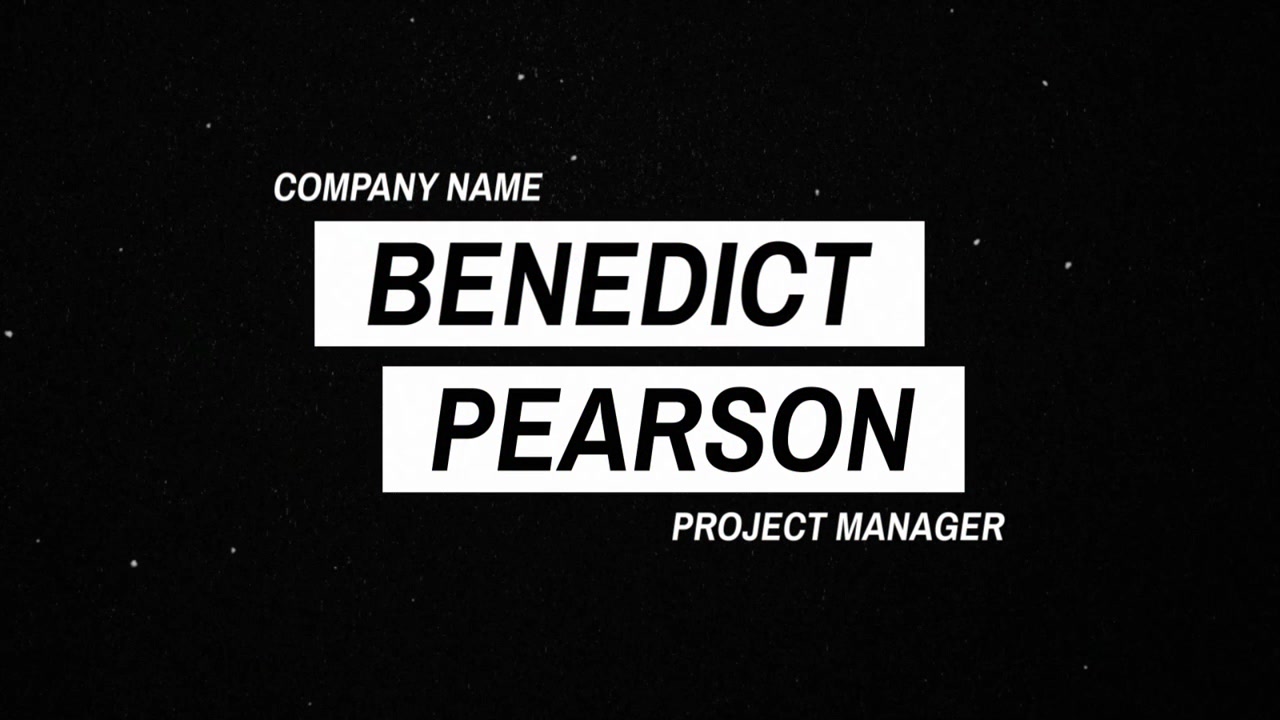 Professional Name Lower Third Graphic with Glitch Effect