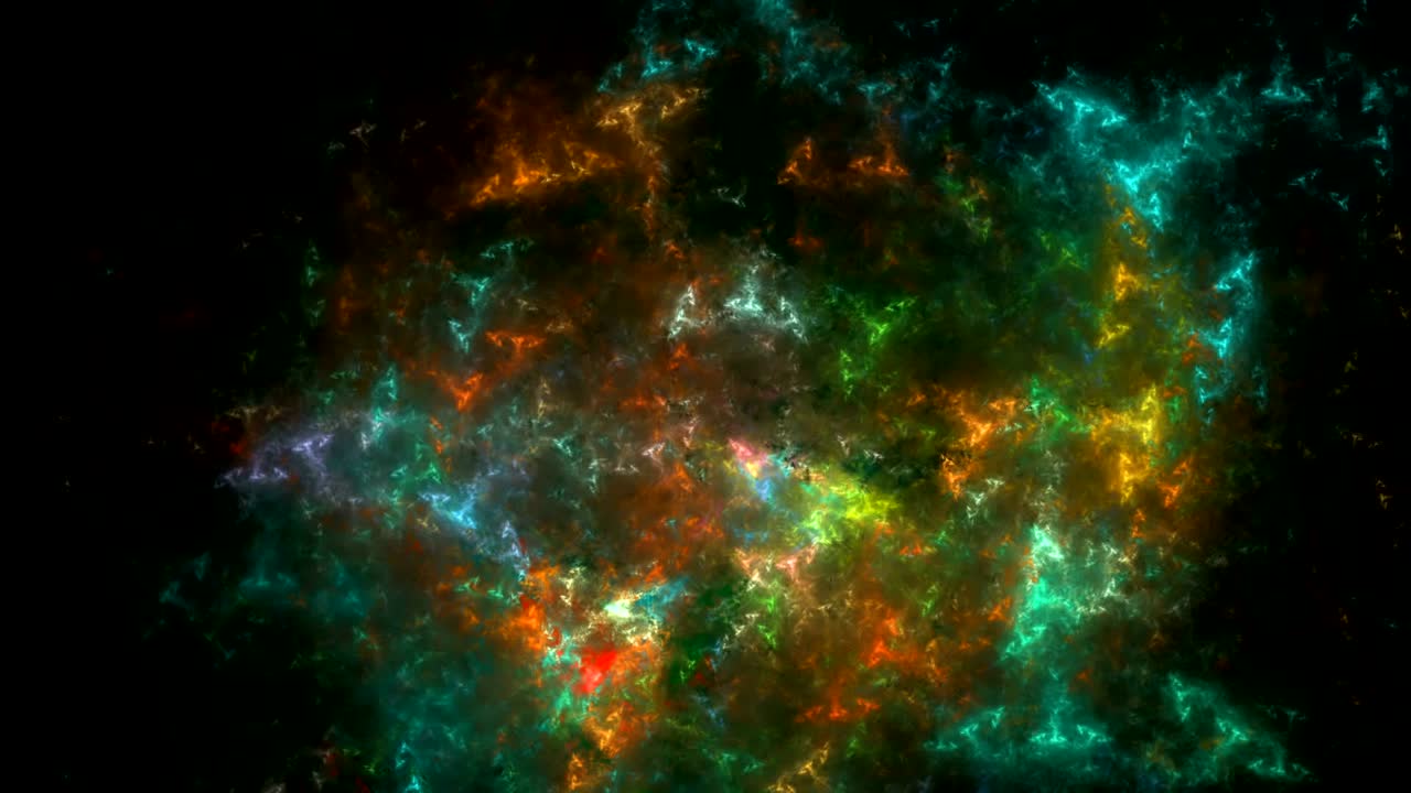 Abstract colorful loopable fractal lightning background animation