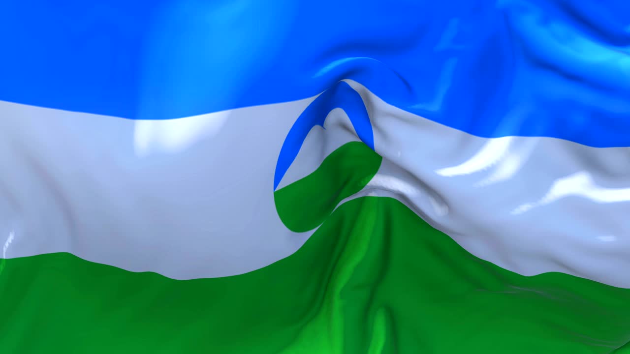 카바르디노 발카리아의 발이 바람 속 느린 동작 애니메이션에서 흔들리는 4k 현실적인 직물 질감 발은 바람이 부는 날에 부드럽게 부는 연속적인 원활한 루프 배경입니다.