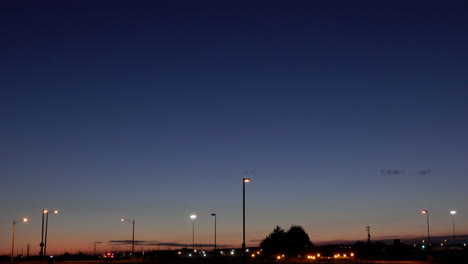 twilight sky over a suburban landscape.