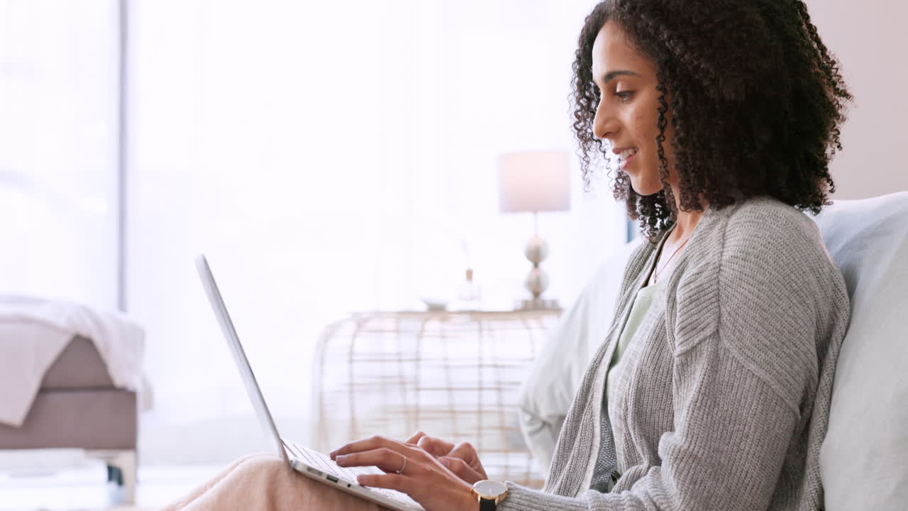 Woman or freelance blogger with laptop thinking