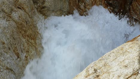 small waterfalls formed from water coming from glaciers of gangotri region - forming part of ganges in india