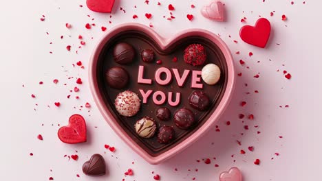 heart-shaped chocolate box with love message