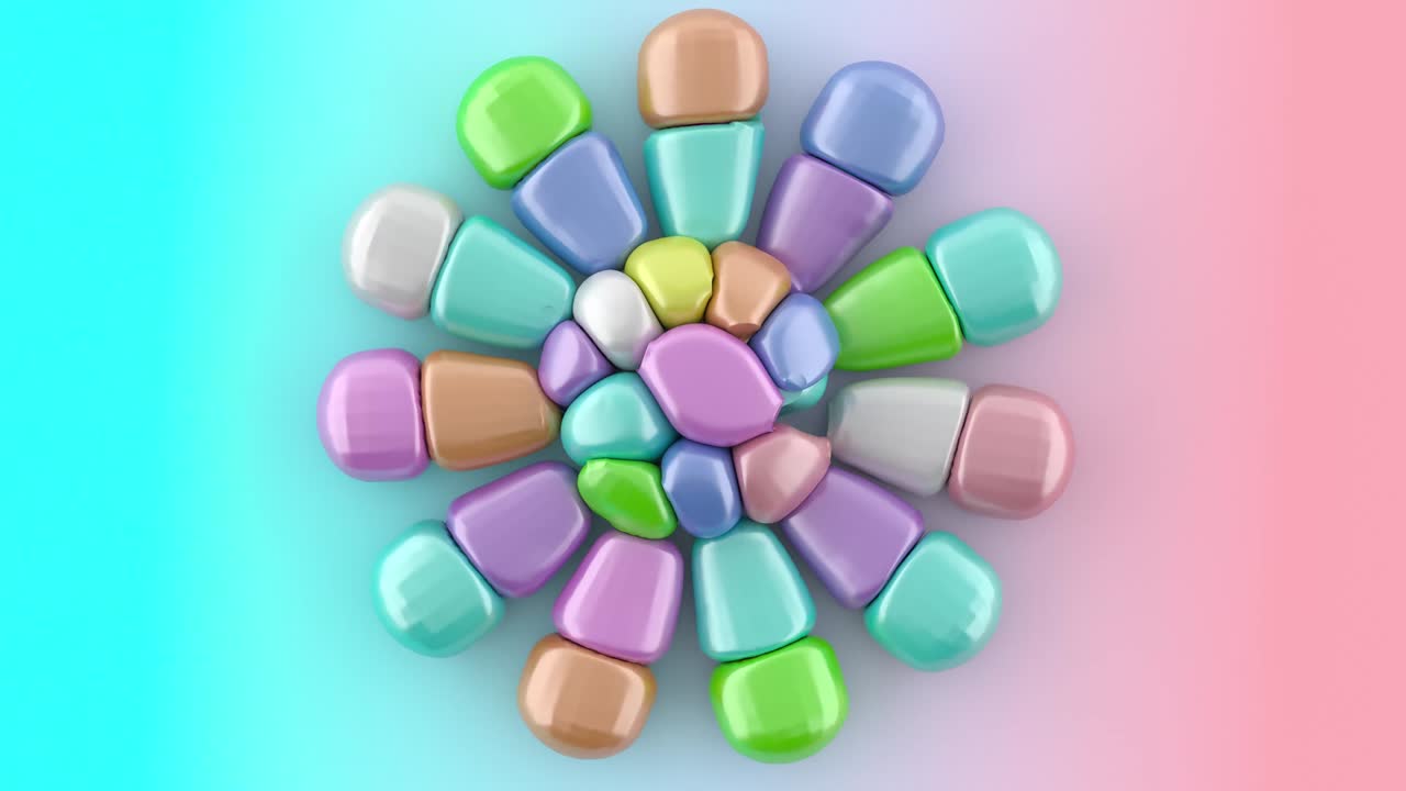 el movimiento de inflar y desinflar bolas. video de relajación abstracto.