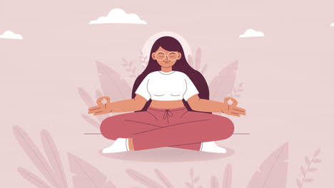 Una-Animación-De-Una-Ilustración-Orgánica-Plana-De-Personas-Meditando.