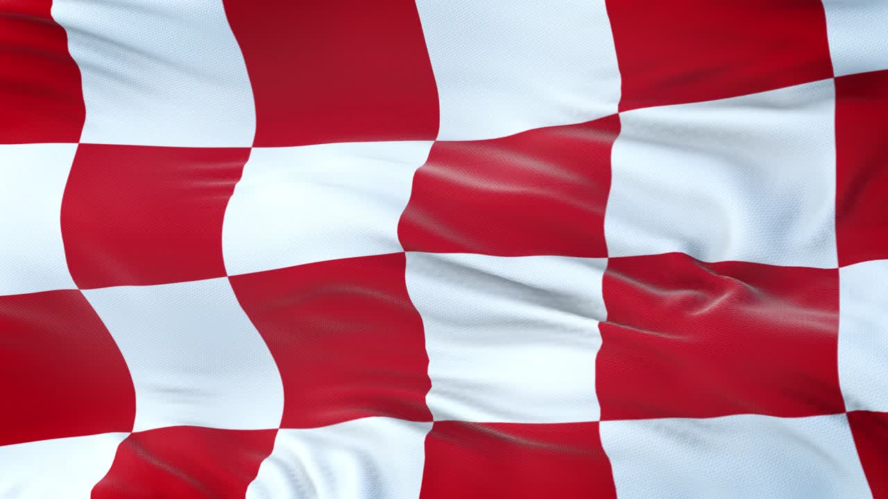 Nordbrabant (Provins i Holland) flag vajende i vinden med meget detaljeret stoftekstur. Sømløs loop