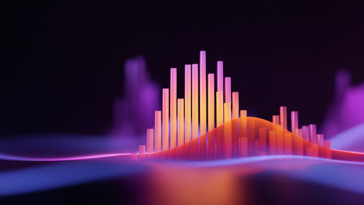 Vibrant Visualizations of Audio Frequencies Displayed in Colorful Waveforms Representing Data Trends and Patterns in a Digital Landscape