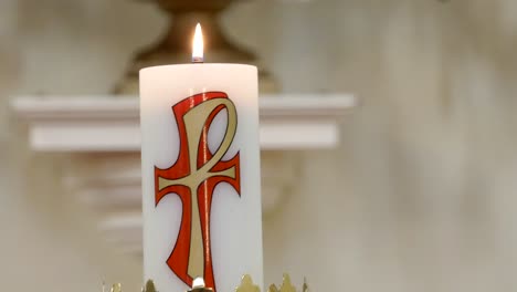 shot of flower and candle used for a funeral