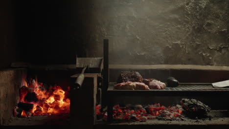 traditional asado on a rustic grill