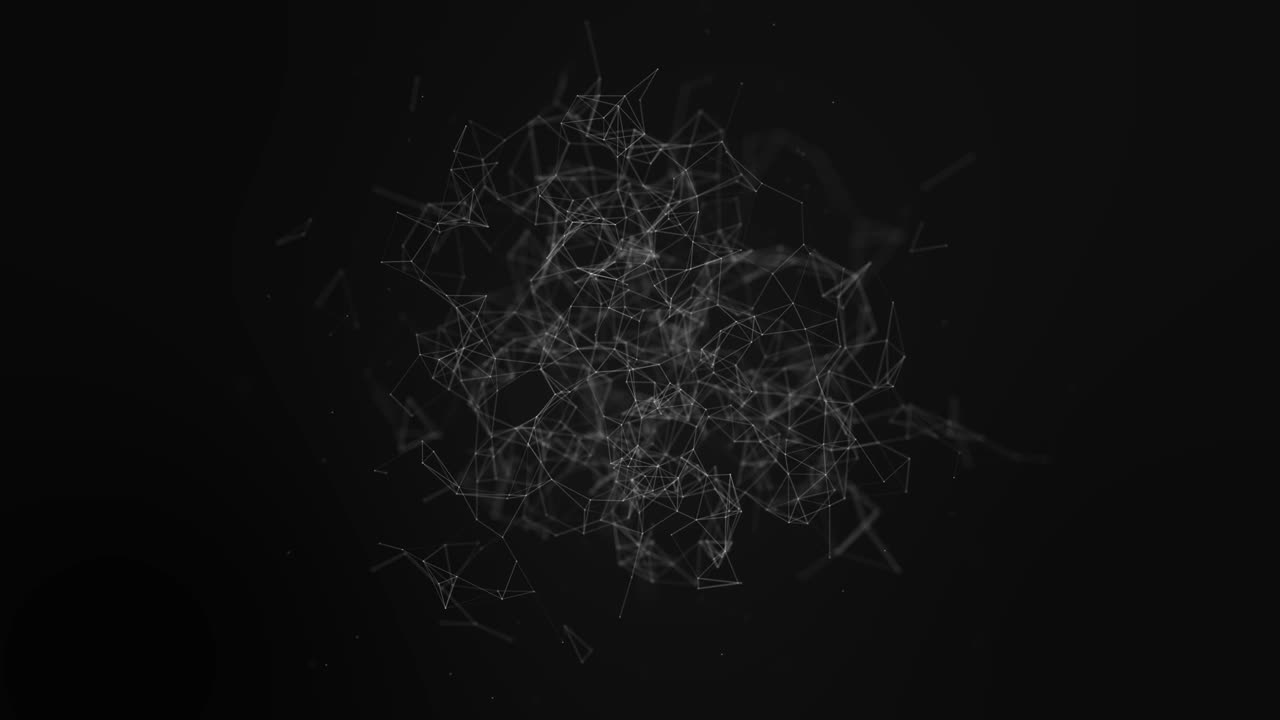 불규칙하게 움직이는 점과 선의 루프 애니메이션