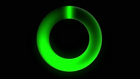 Seamless-loop-spinning-glowing-green-circle-on-black-background