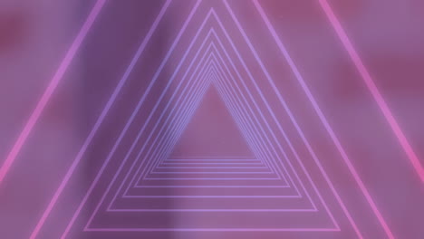 animación de un túnel brillante de neón sobre un fondo púrpura