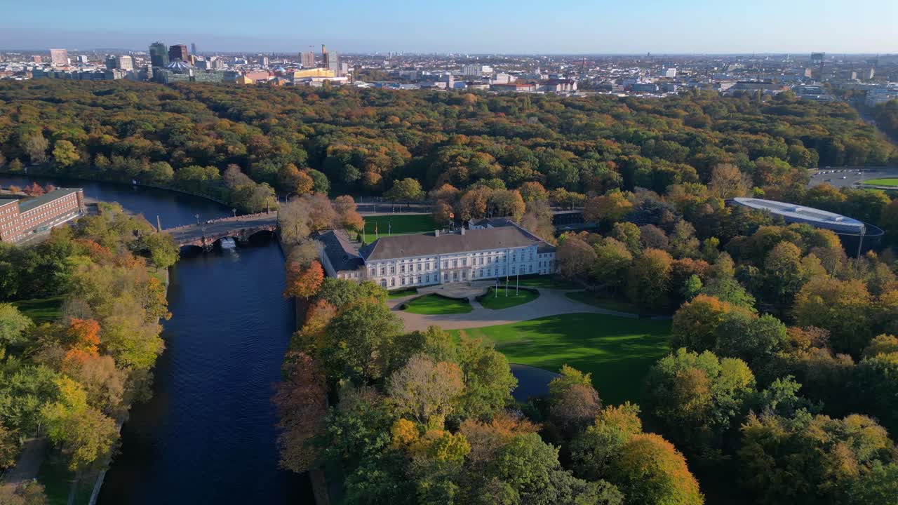 Aerial View of Bellevue Palace in Berlin During Autumn