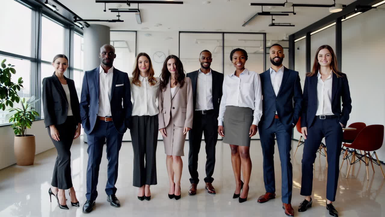 equipo de negocios diverso en una oficina moderna