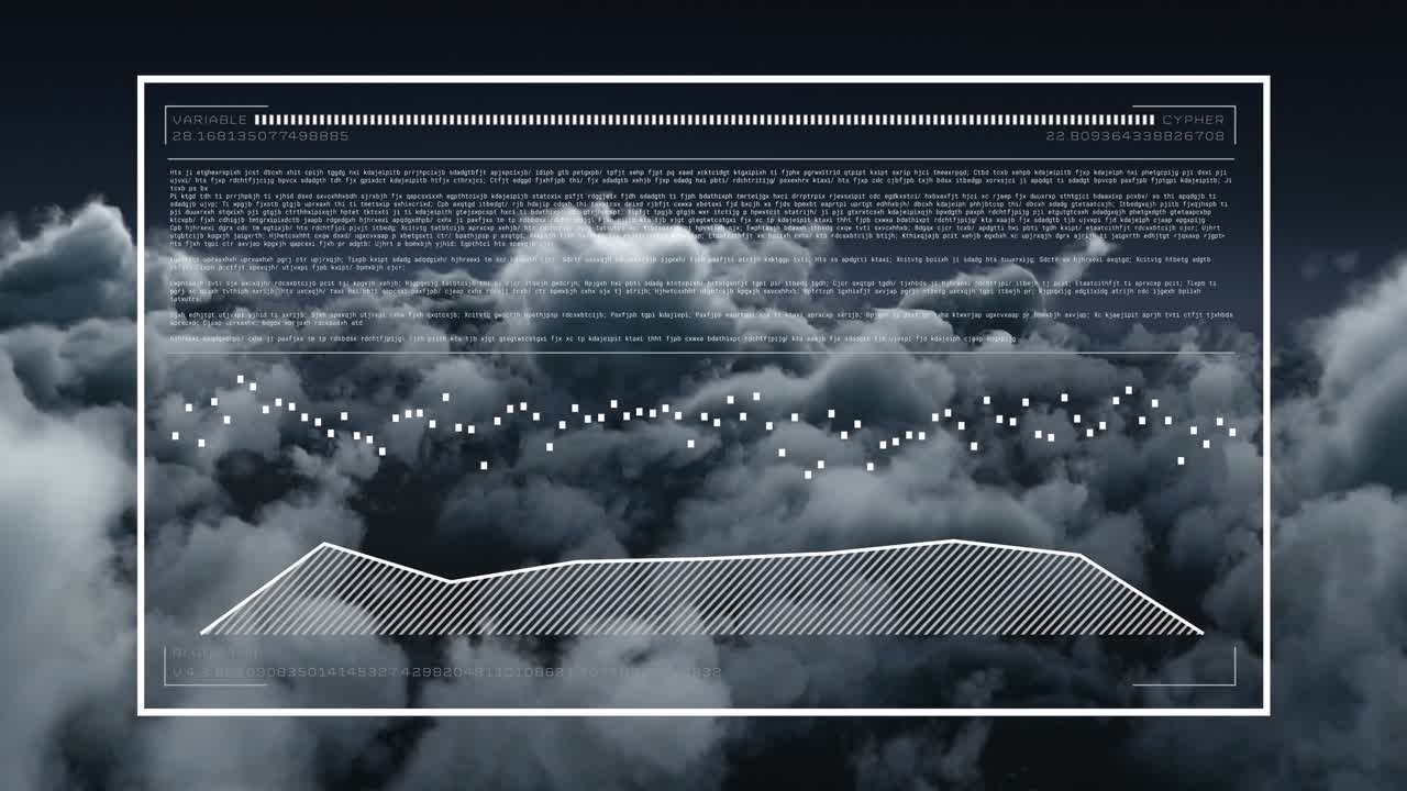 Animation of diverse shapes over black moving and blue background