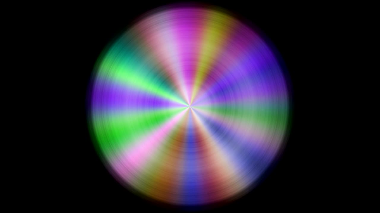 disco metálico con reflejos de color, bucle sin costuras