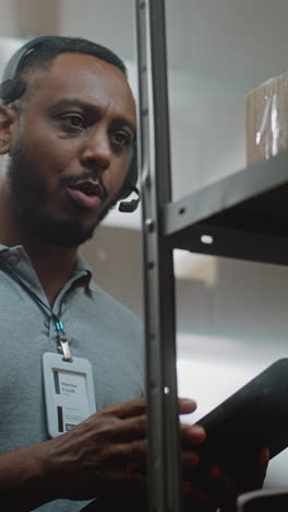 warehouse worker checking inventory