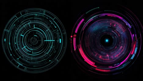 abstract futuristic neon circles
