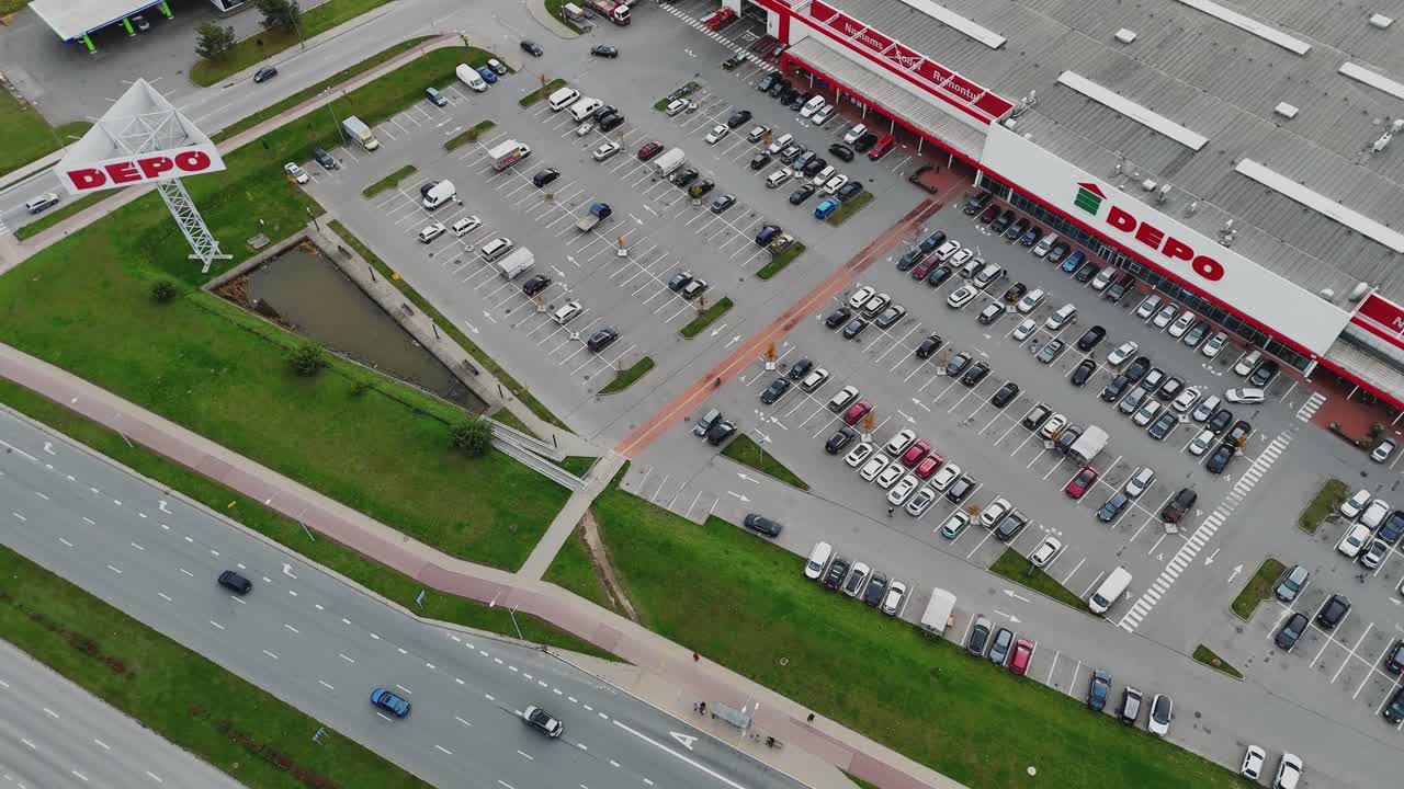 Aerial View of DEPO Store and Parking Lot