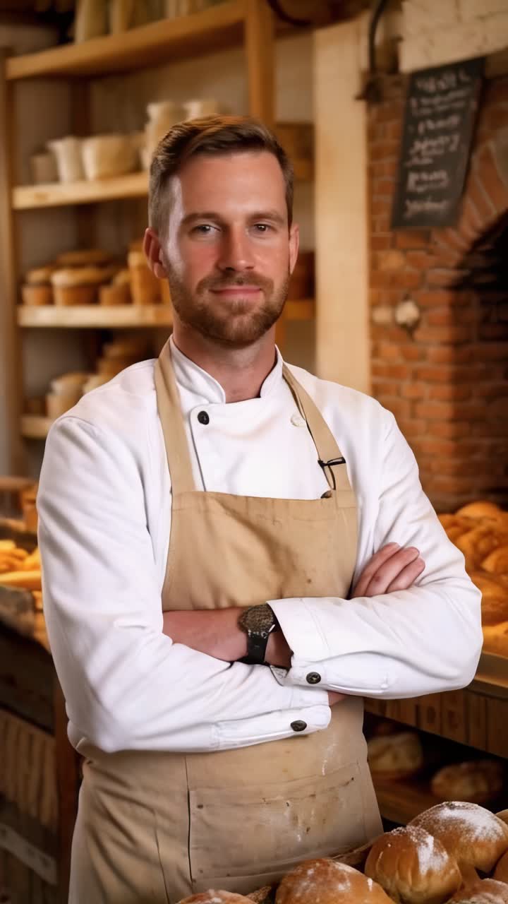 Panettiere in una panetteria
